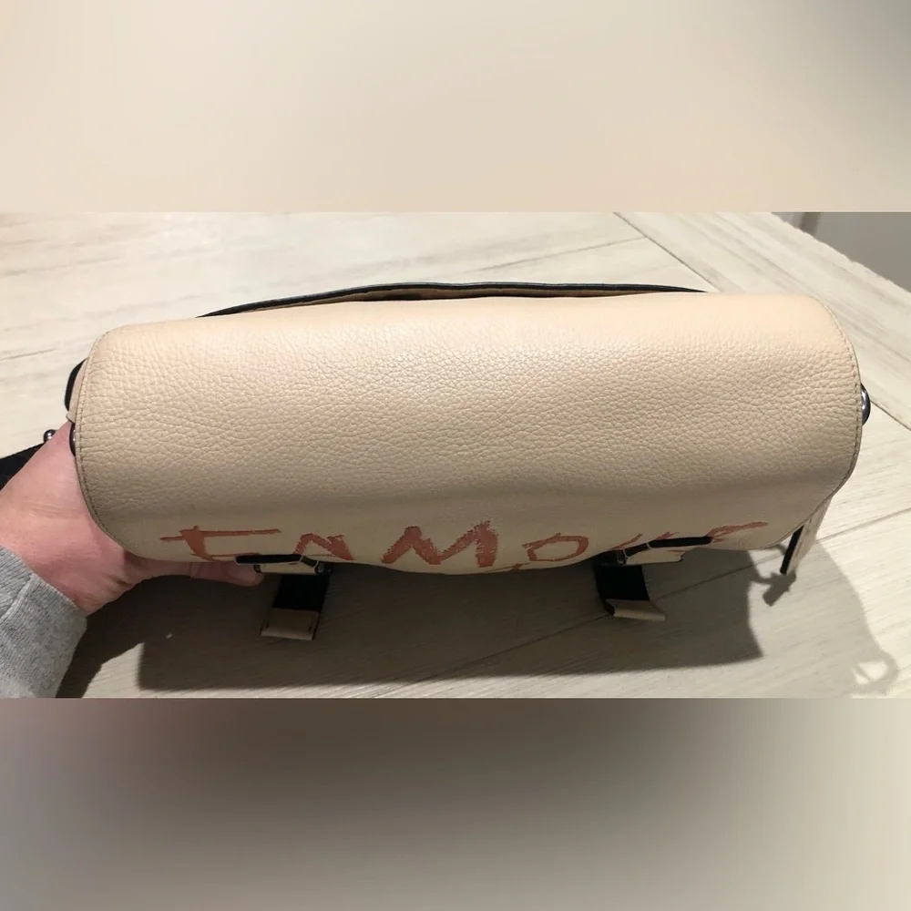 Coach X Jean Michel Basquiat Track Crossbody Pebble Leather C5425 Cream Black - Picture 11 of 16